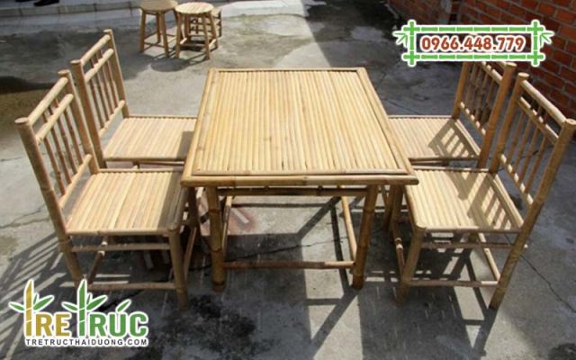 Những mẫu bàn ghế tre rẻ đẹp dành cho quán ăn